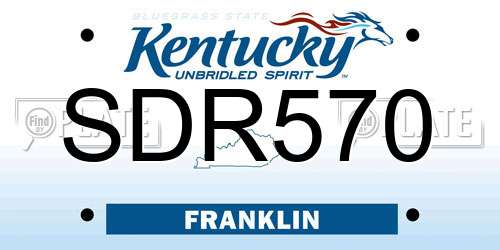 SDR570 Kentucky License Plate