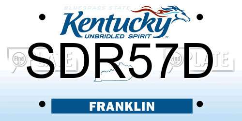 SDR57D Kentucky License Plate