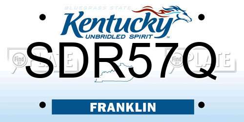 SDR57Q Kentucky License Plate