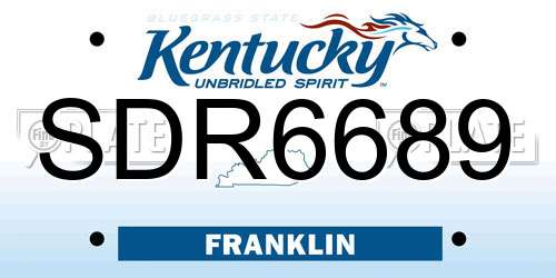 SDR6689 Kentucky License Plate