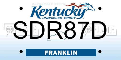 SDR87D Kentucky License Plate