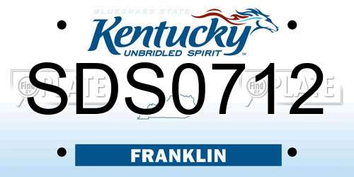 SDS0712 Kentucky License Plate