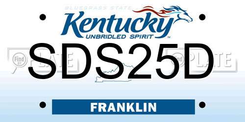 SDS25D Kentucky License Plate