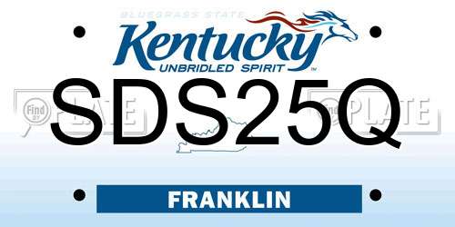 SDS25Q Kentucky License Plate