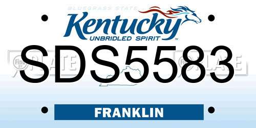 SDS5583 Kentucky License Plate