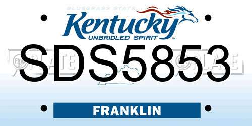 SDS5853 Kentucky License Plate