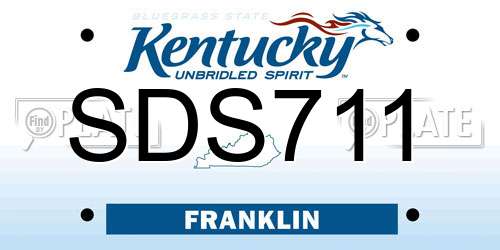SDS711 Kentucky License Plate