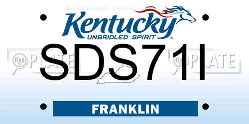 SDS71I Kentucky License Plate