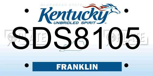 SDS8105 Kentucky License Plate
