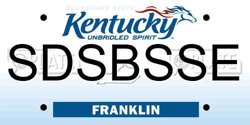 SDSBSSE Kentucky License Plate
