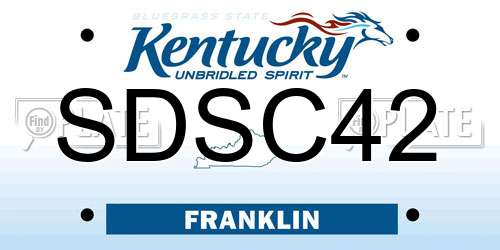 SDSC42 Kentucky License Plate
