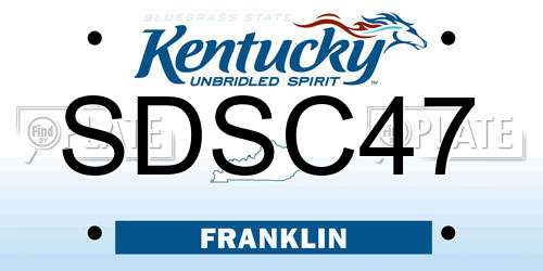 SDSC47 Kentucky License Plate