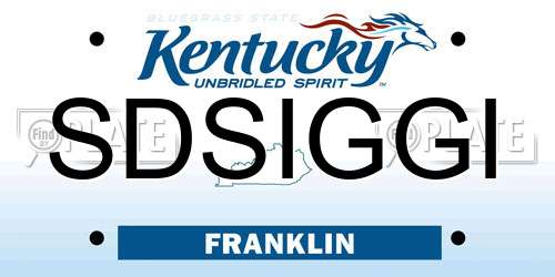 SDSIGGI Kentucky License Plate