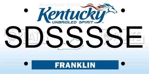 SDSSSSE Kentucky License Plate