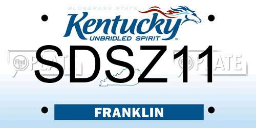 SDSZ11 Kentucky License Plate