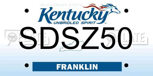 SDSZ50 Kentucky License Plate