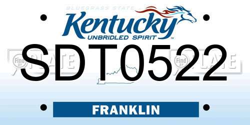 SDT0522 Kentucky License Plate