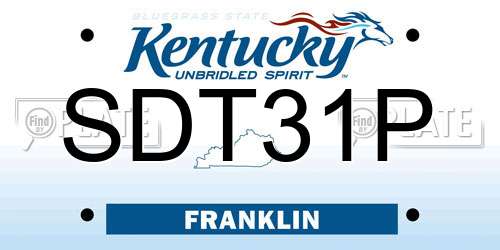 SDT31P Kentucky License Plate