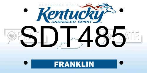 SDT485 Kentucky License Plate