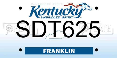 SDT625 Kentucky License Plate