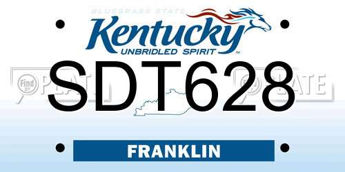 SDT628 Kentucky License Plate