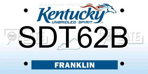 SDT62B Kentucky License Plate