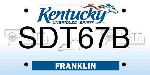 SDT67B Kentucky License Plate