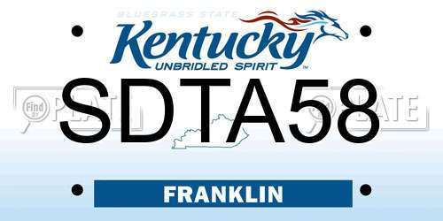SDTA58 Kentucky License Plate