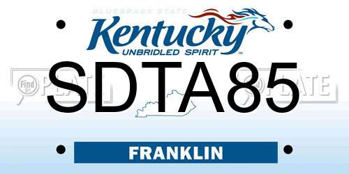 SDTA85 Kentucky License Plate