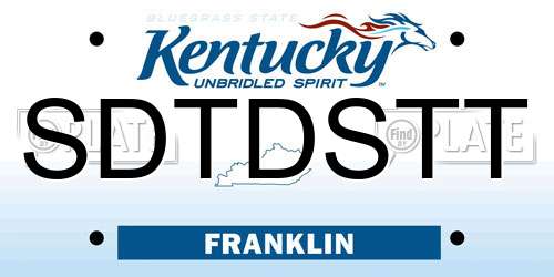 SDTDSTT Kentucky License Plate