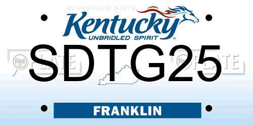 SDTG25 Kentucky License Plate