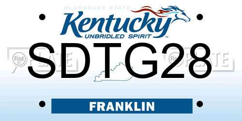 SDTG28 Kentucky License Plate