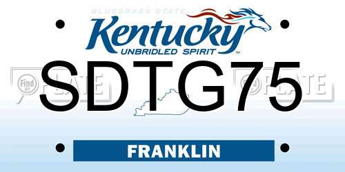 SDTG75 Kentucky License Plate