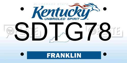 SDTG78 Kentucky License Plate