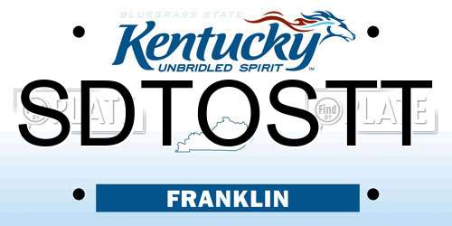 SDTOSTT Kentucky License Plate