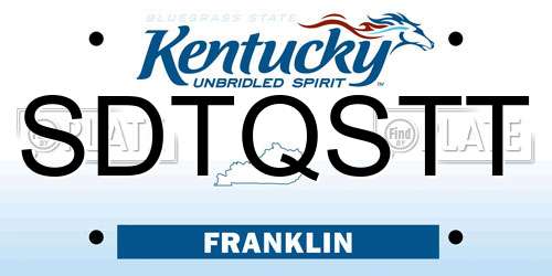 SDTQSTT Kentucky License Plate