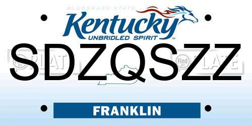 SDZQSZZ Kentucky License Plate