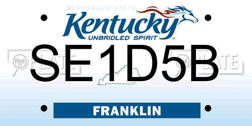 SE1D5B Kentucky License Plate