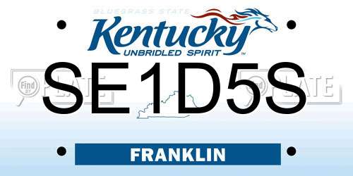 SE1D5S Kentucky License Plate