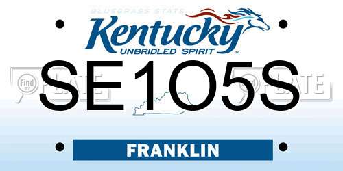 SE1O5S Kentucky License Plate