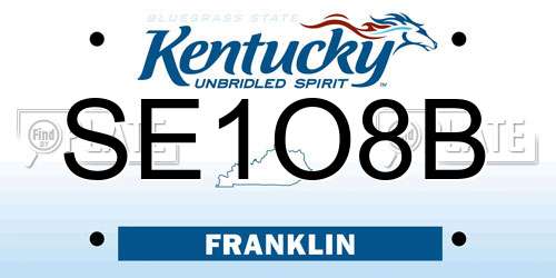 SE1O8B Kentucky License Plate