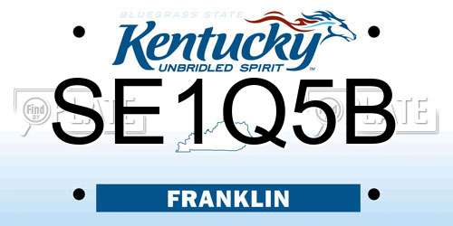 SE1Q5B Kentucky License Plate