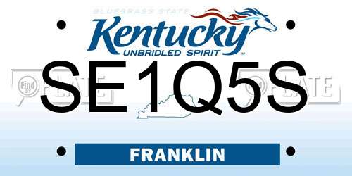 SE1Q5S Kentucky License Plate