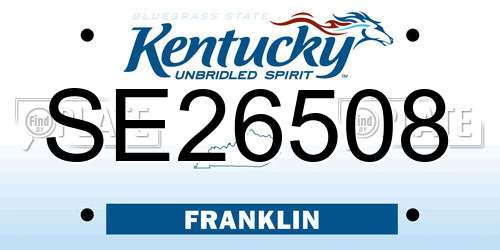 SE26508 Kentucky License Plate