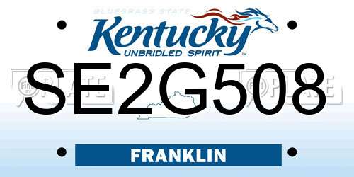 SE2G508 Kentucky License Plate