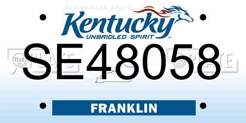 SE48058 Kentucky License Plate