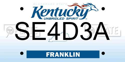 SE4D3A Kentucky License Plate