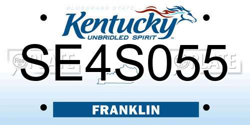 SE4S055 Kentucky License Plate