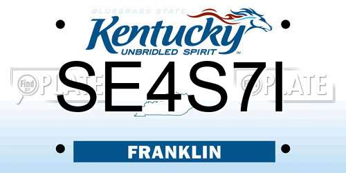 SE4S7I Kentucky License Plate