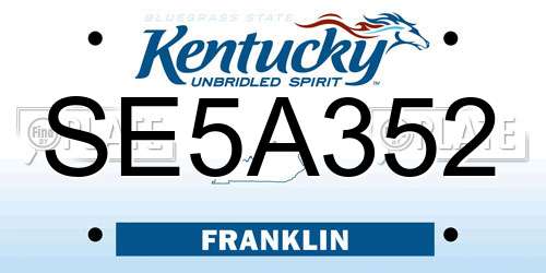 SE5A352 Kentucky License Plate